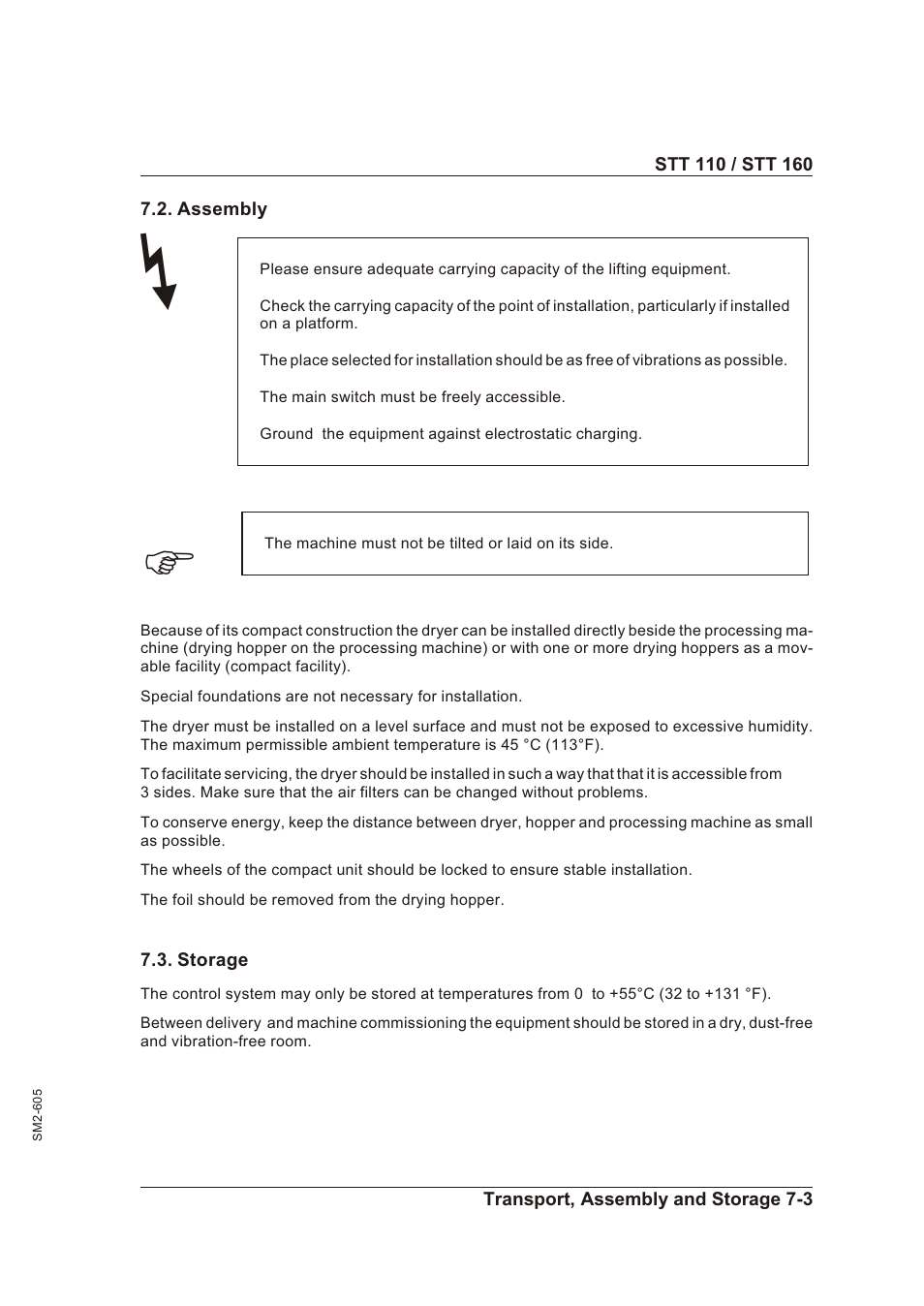 Tansport and packing 7-2, Tansport and pack ing -2 | Sterling STT 160 User Manual | Page 42 / 57