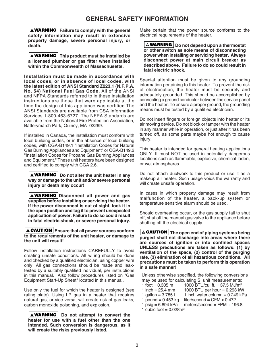 General safety information | Sterling RF-45 User Manual | Page 3 / 32