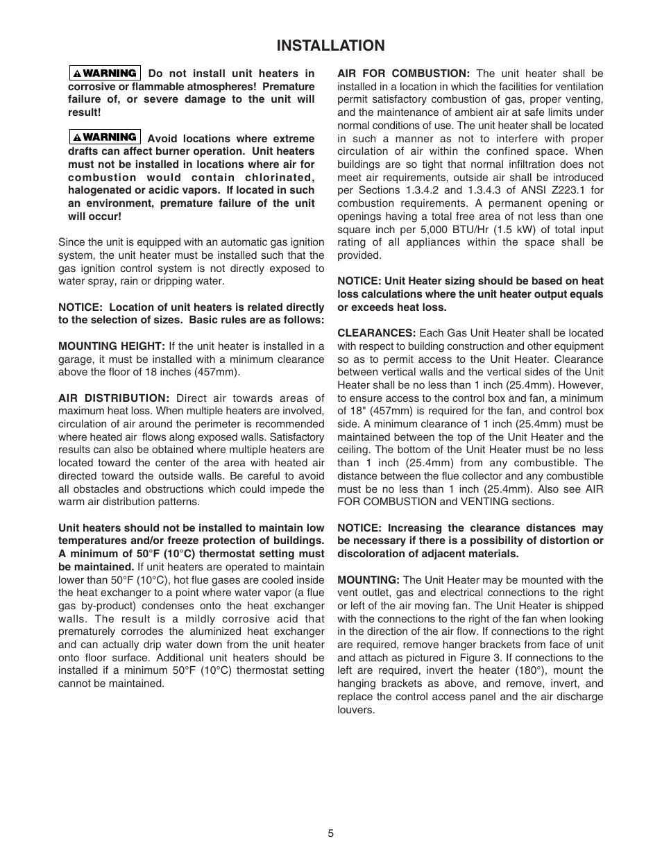 Installation | Sterling RF-45 User Manual | Page 5 / 32