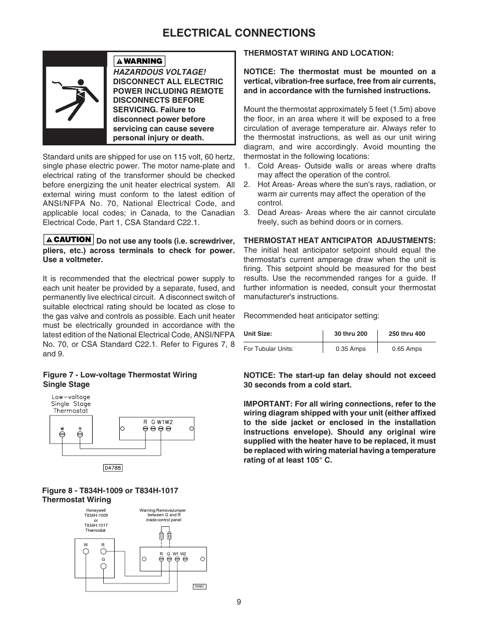 Electrical connections | Sterling RF-45 User Manual | Page 9 / 32
