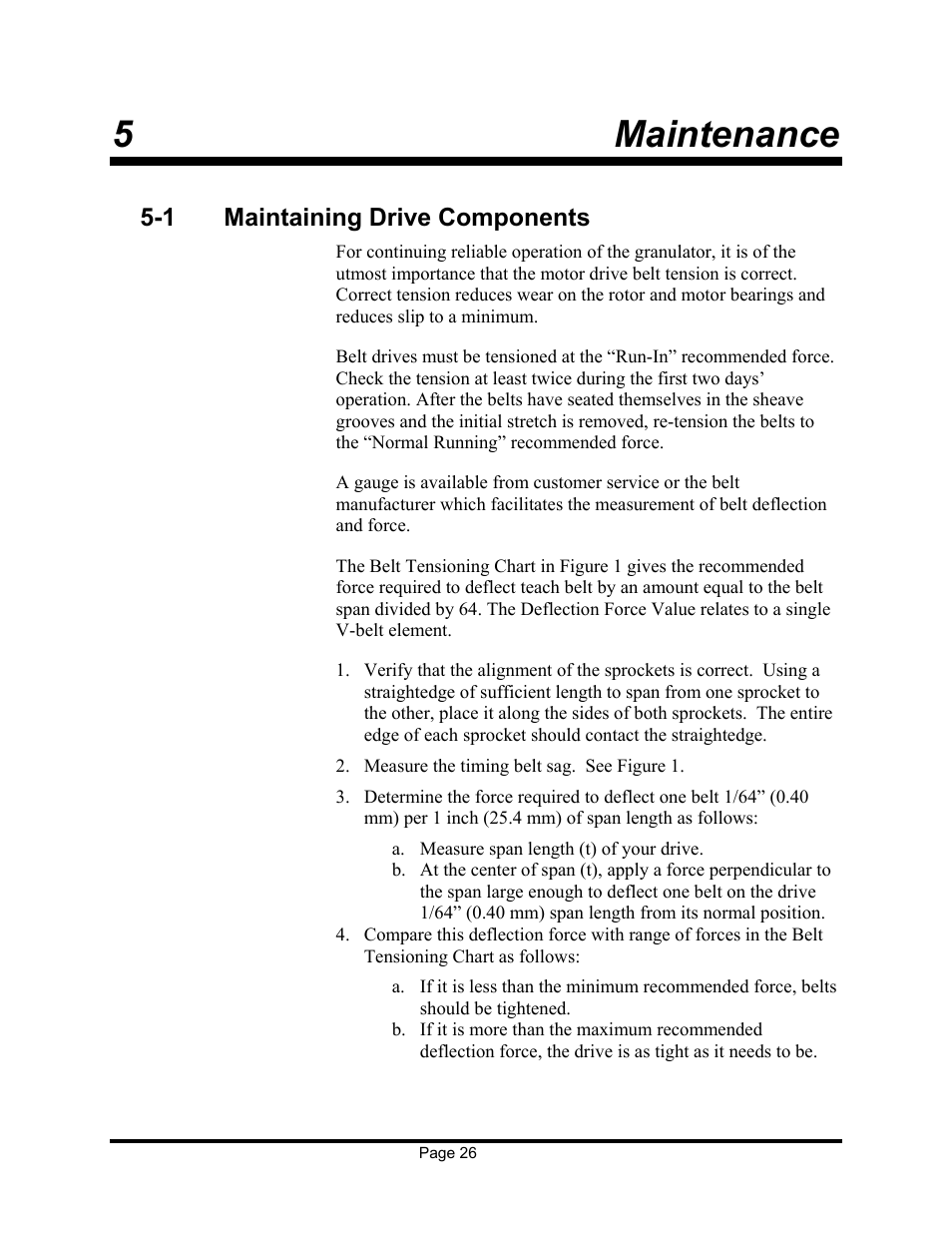 5 maintenance, 1 maintaining drive components | Sterling EX909 User Manual | Page 26 / 44