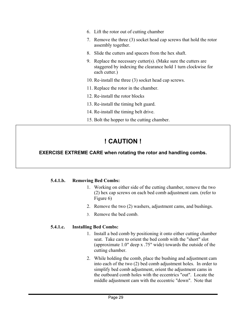 Caution | Sterling EX909 User Manual | Page 29 / 44