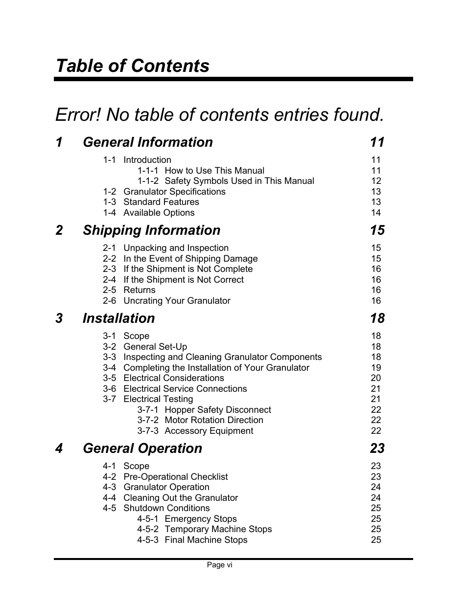 1general information 11, 2shipping information 15, 3installation 18 | 4general operation 23 | Sterling EX909 User Manual | Page 6 / 44