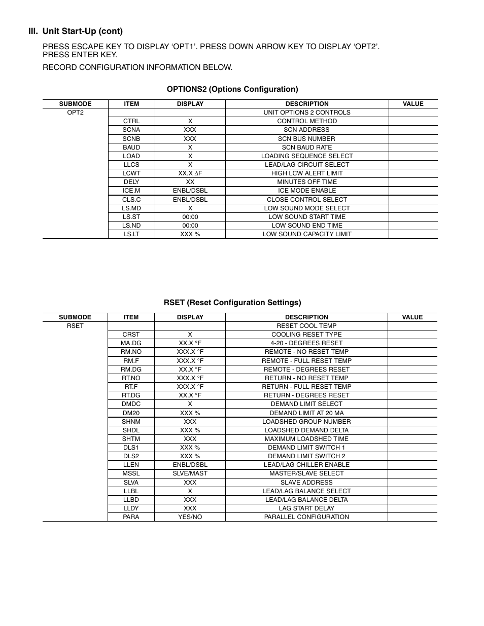 Iii. unit start-up (cont) | Sterling AquaSnap 30RA010-055 User Manual | Page 98 / 100