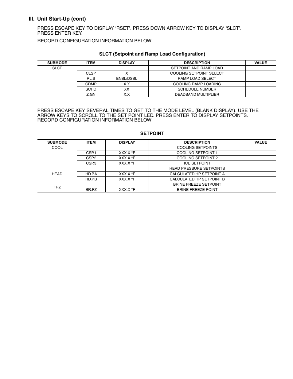 Iii. unit start-up (cont) | Sterling AquaSnap 30RA010-055 User Manual | Page 99 / 100