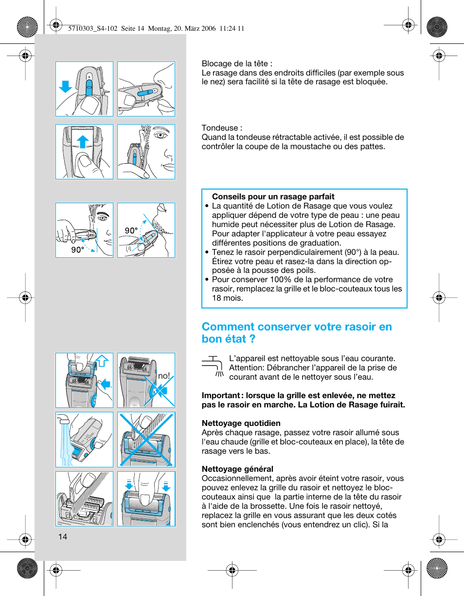 Comment conserver votre rasoir en bon état | Braun 6640 User Manual | Page 14 / 99