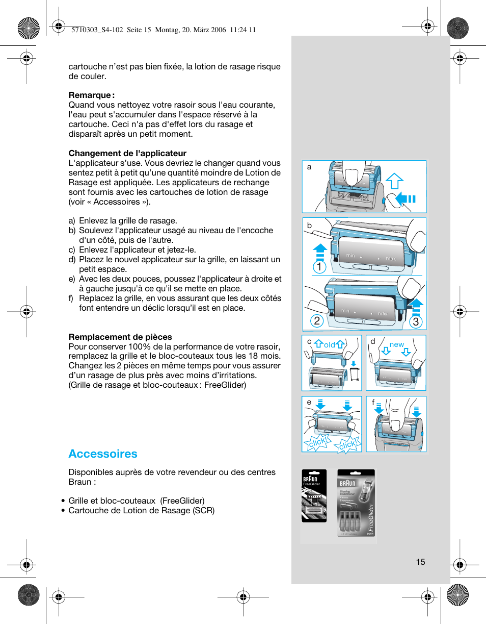 Accessoires | Braun 6640 User Manual | Page 15 / 99