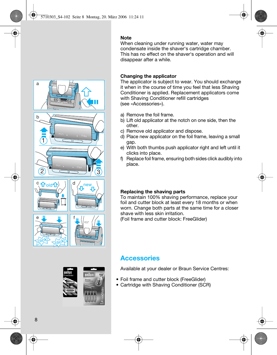 Accessories | Braun 6640 User Manual | Page 8 / 99