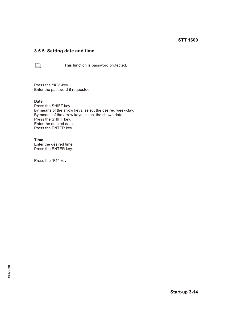 Setting date and time 3-14, Set ting date and time -14 | Sterling STT 1600 User Manual | Page 29 / 88