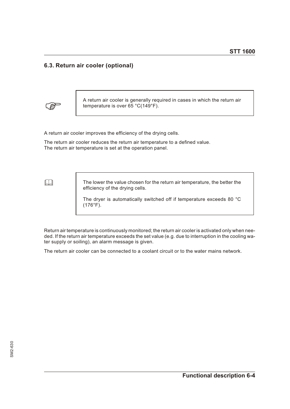 Return air cooler (optional) 6-4, Re turn air cooler (op tional) -4 | Sterling STT 1600 User Manual | Page 61 / 88