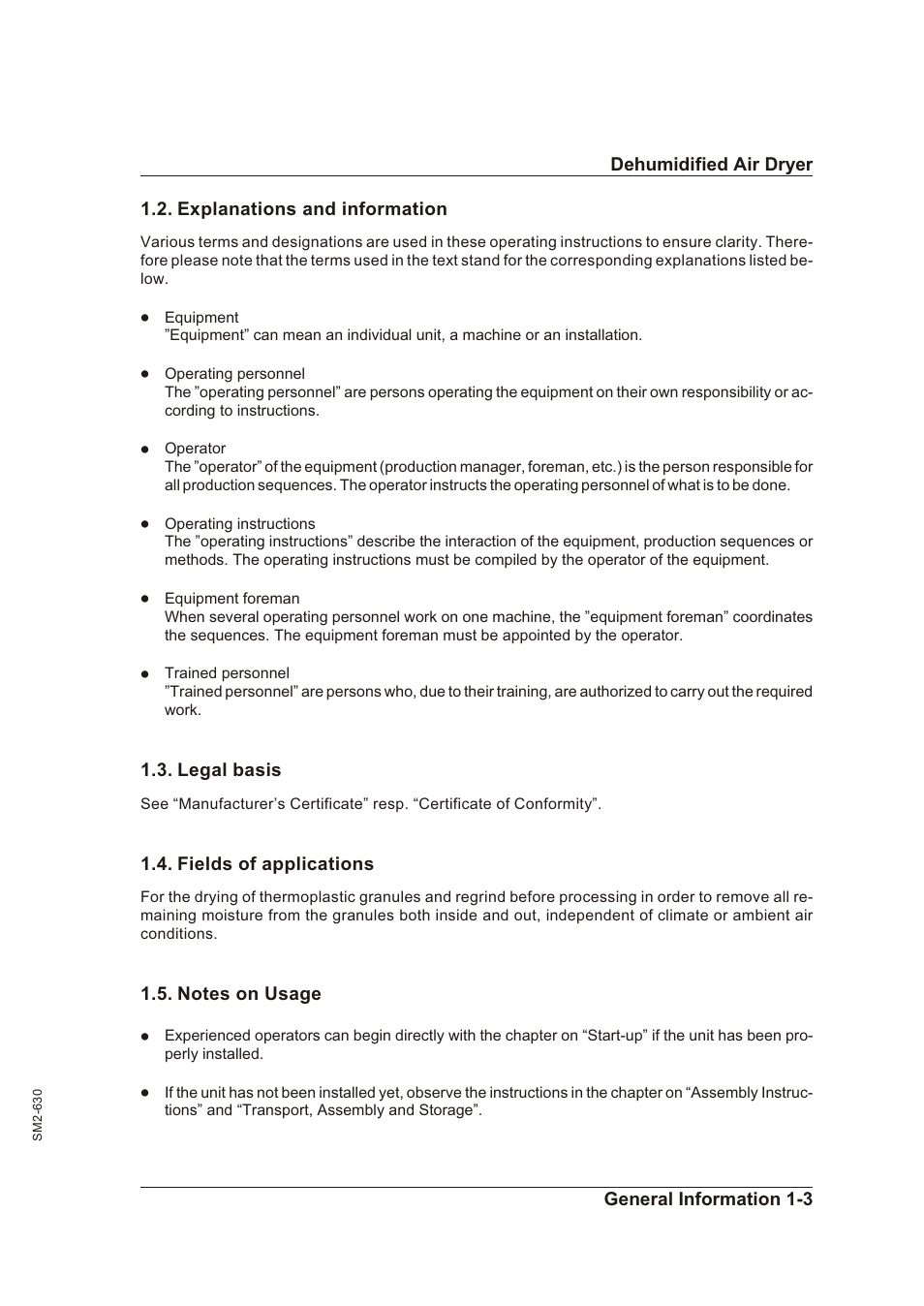 Explanations and information 1-3, Legal basis 1-3, Fields of applications 1-3 | Notes on usage 1-3, Ex pla na tions and in for ma tion -3, Le gal ba sis -3, Fields of ap pli ca tions -3, Notes on us age -3 | Sterling STT 1600 User Manual | Page 9 / 88