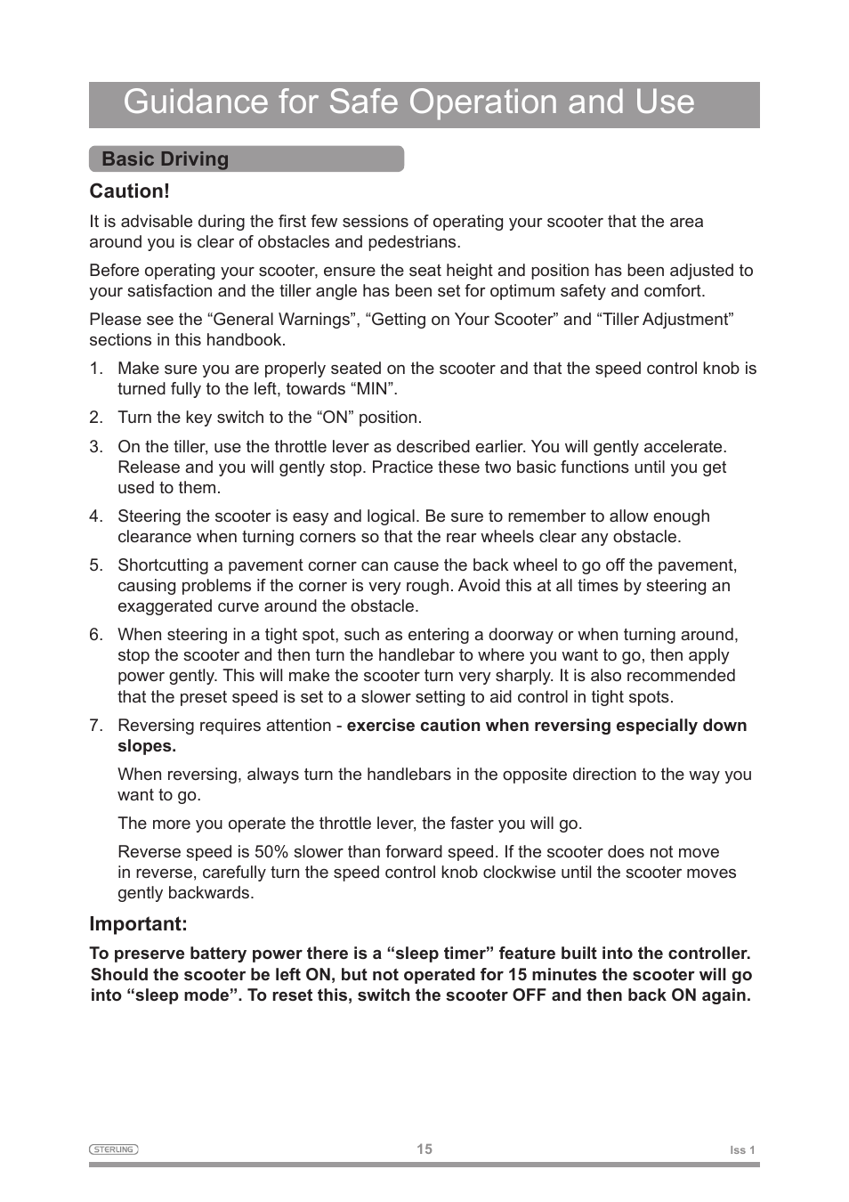 Guidance for safe operation and use | Sterling 2 User Manual | Page 18 / 38