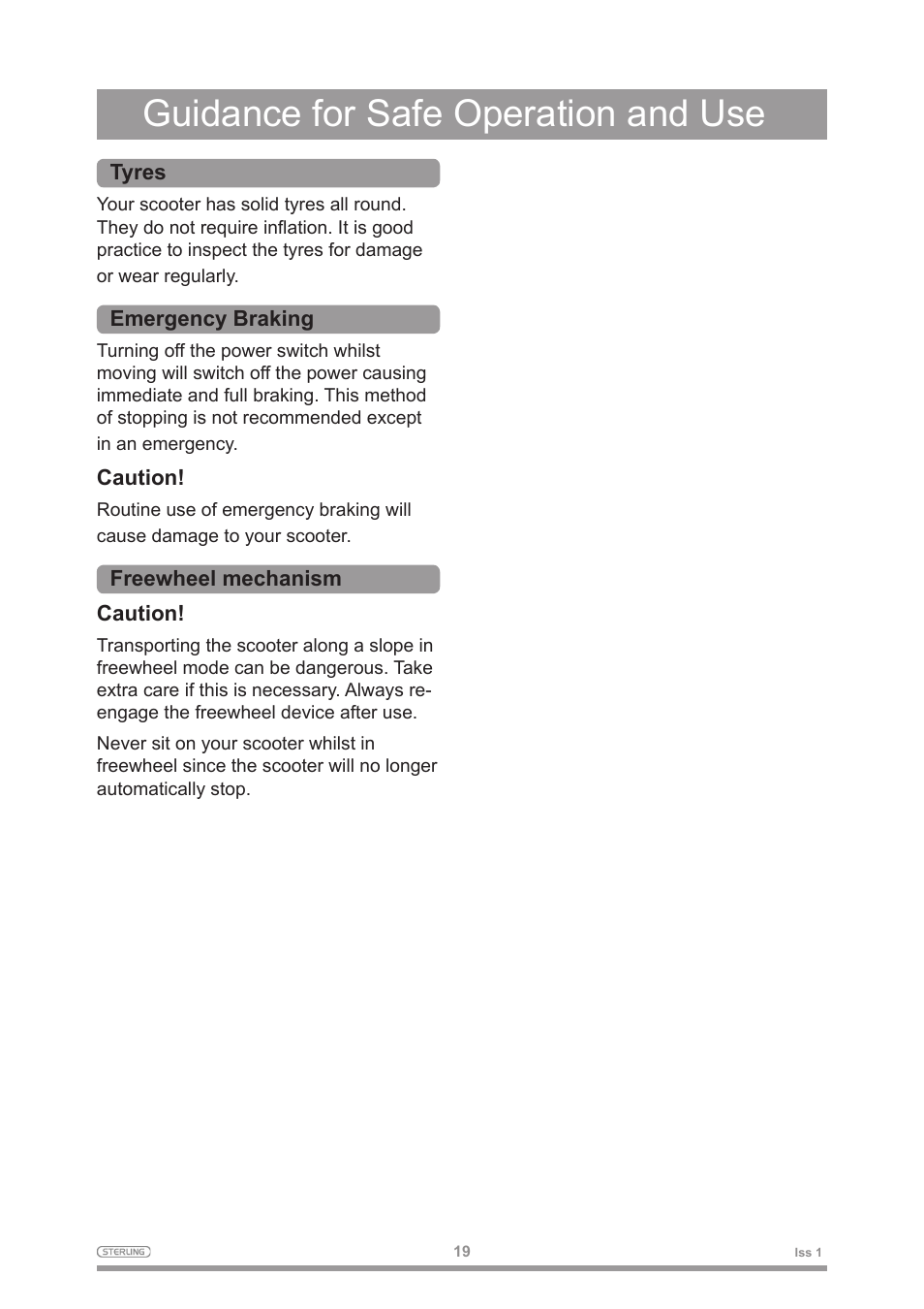 Guidance for safe operation and use | Sterling 2 User Manual | Page 22 / 38