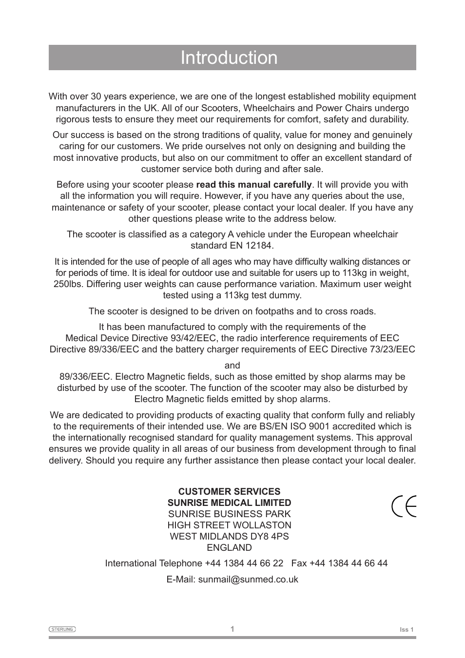 Introduction | Sterling 2 User Manual | Page 4 / 38