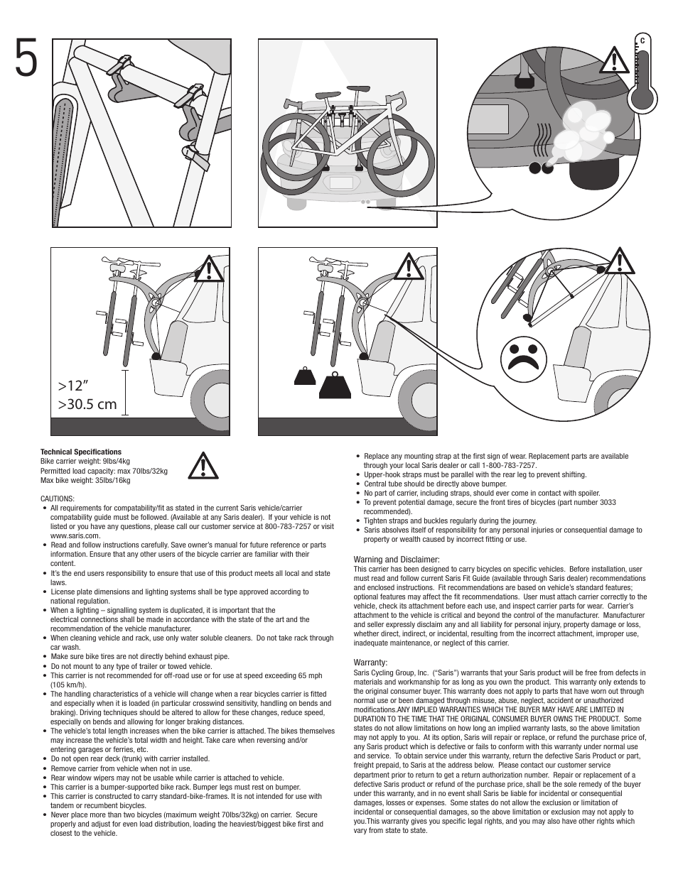 Saris Bones 2 (2-Bike) 805 User Manual | Page 3 / 6