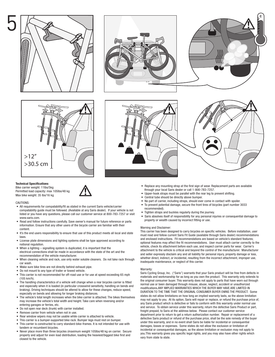Saris Bones 3 (3-bike) 801 User Manual | Page 5 / 10