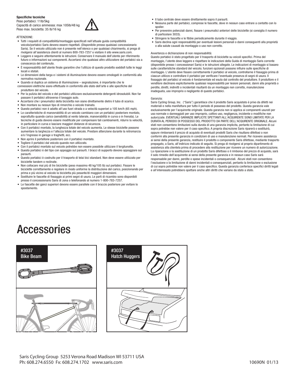 Accessories | Saris Bones 3 (3-bike) 801 User Manual | Page 8 / 10