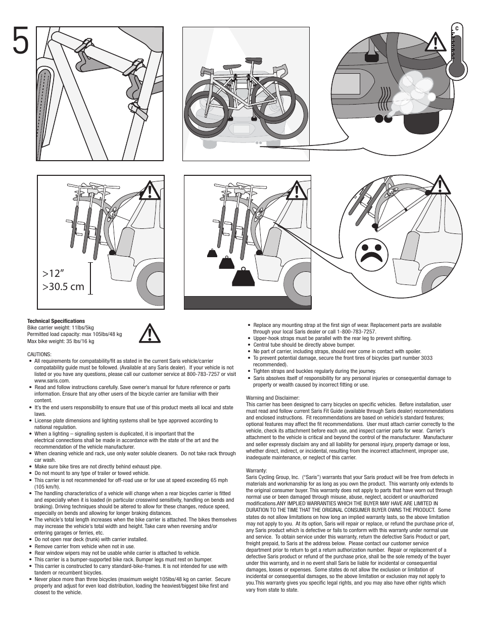 Saris Bones 3 (3-bike) 801 User Manual | Page 9 / 10