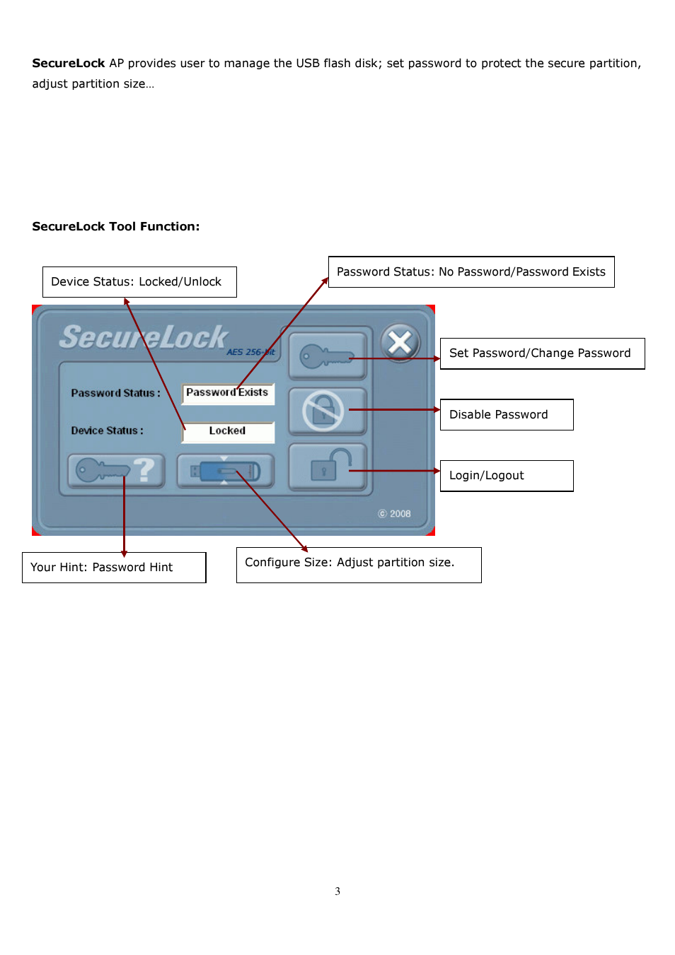 Super Talent Technology SecureLock AES-256 User Manual | Page 3 / 11