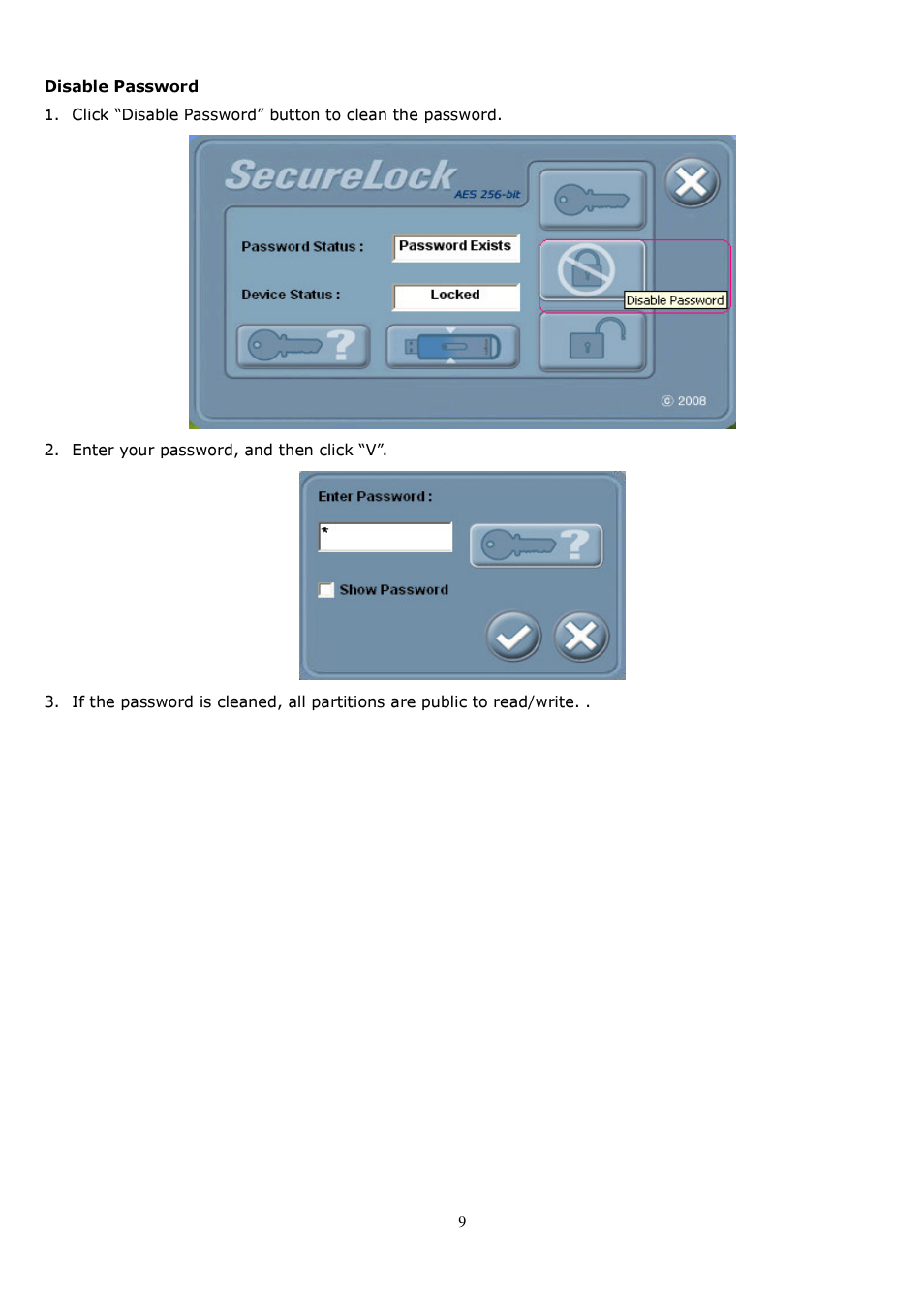 Super Talent Technology SecureLock AES-256 User Manual | Page 9 / 11