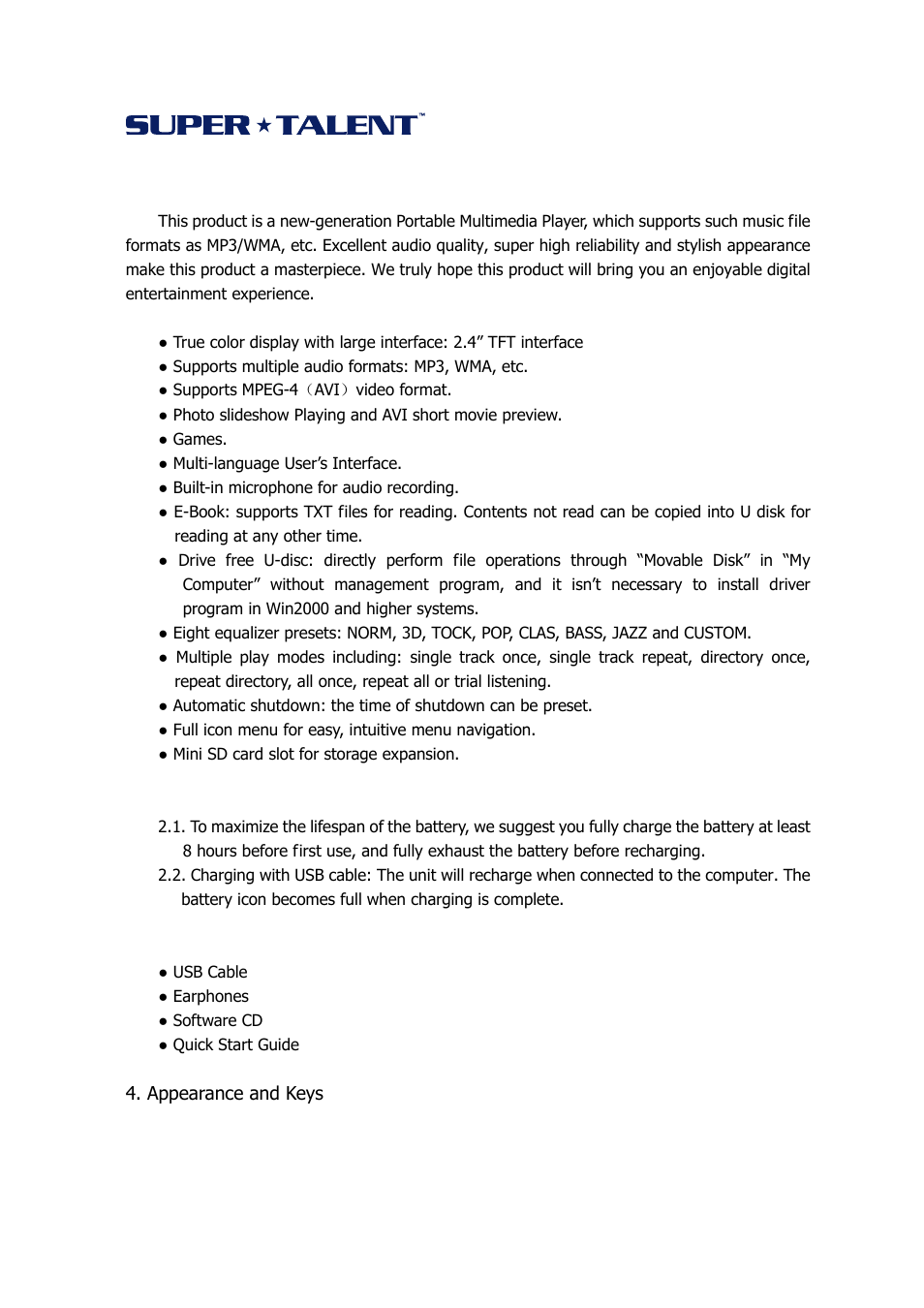 Super Talent Technology Digital Multimedia Player User Manual | Page 3 / 17
