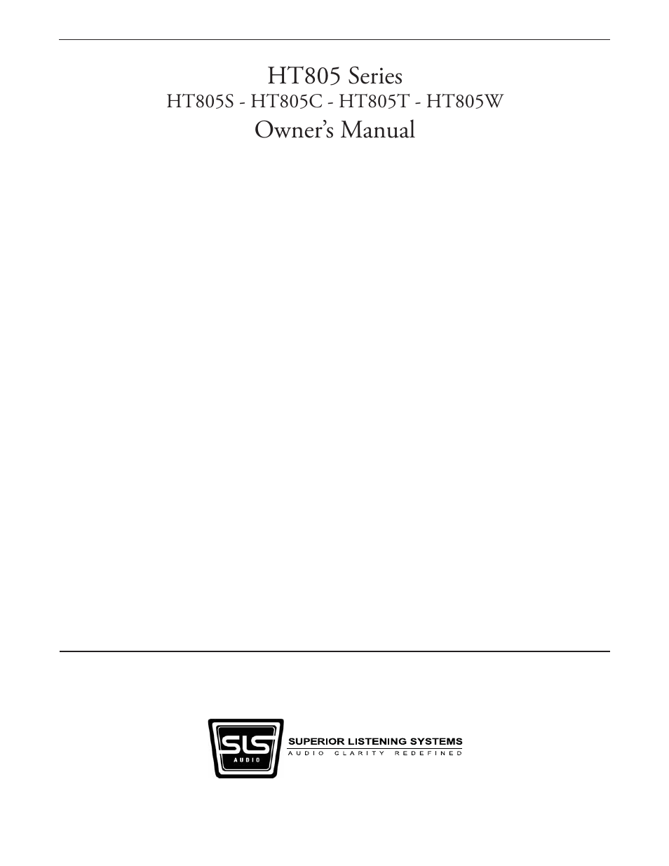 SLS Audio HT805S User Manual | 10 pages