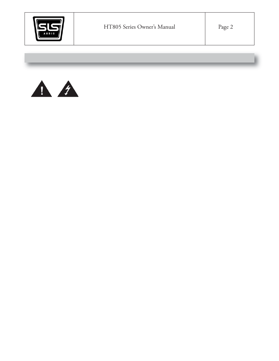 Important safety instructions | SLS Audio HT805S User Manual | Page 2 / 10