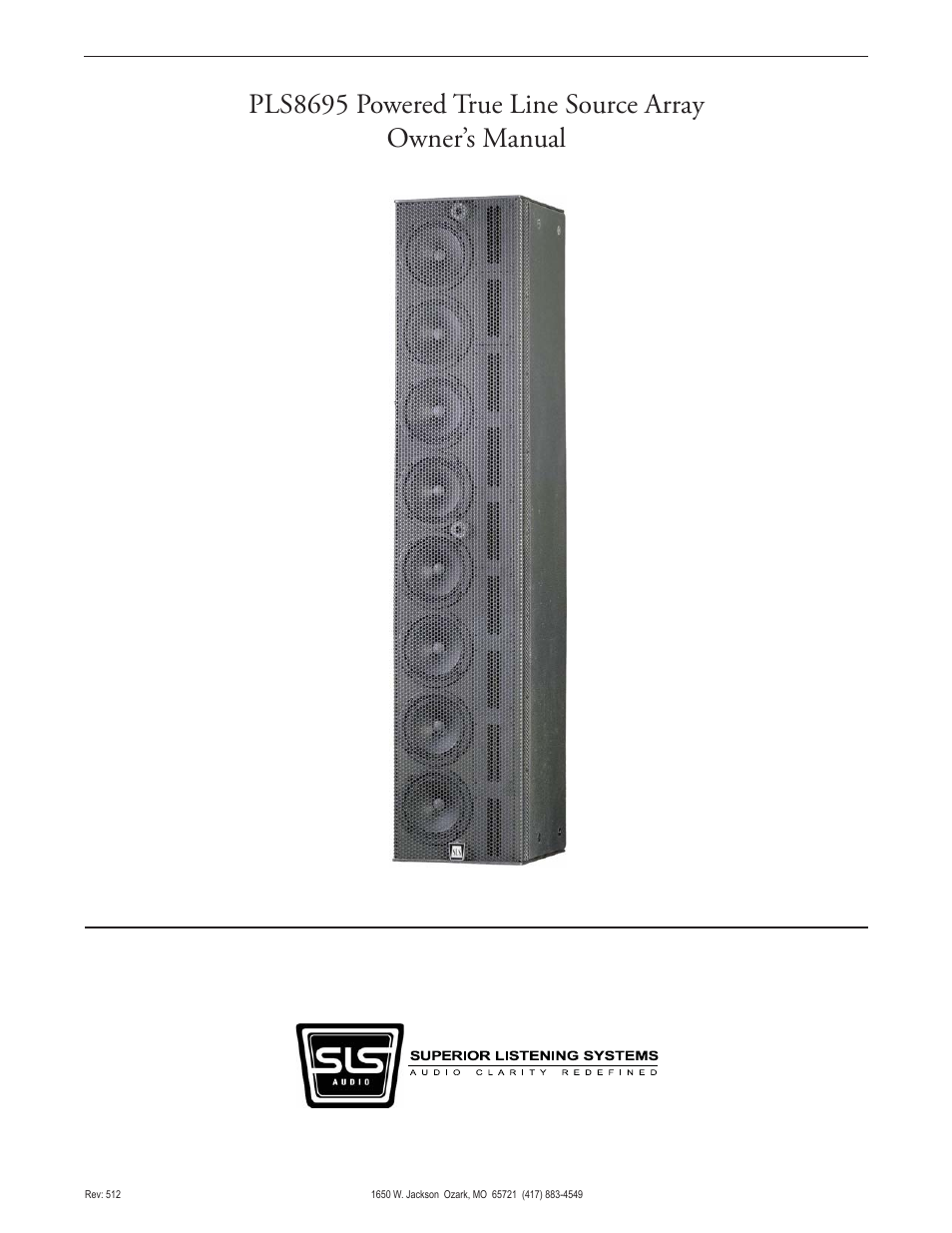 SLS Audio PLS8695 User Manual | 6 pages