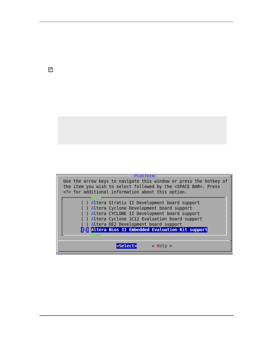 Configuring device drivers and file systems, 1 board selection | SLS Audio NEEK Board Support Package uClinux User Manual | Page 27 / 62