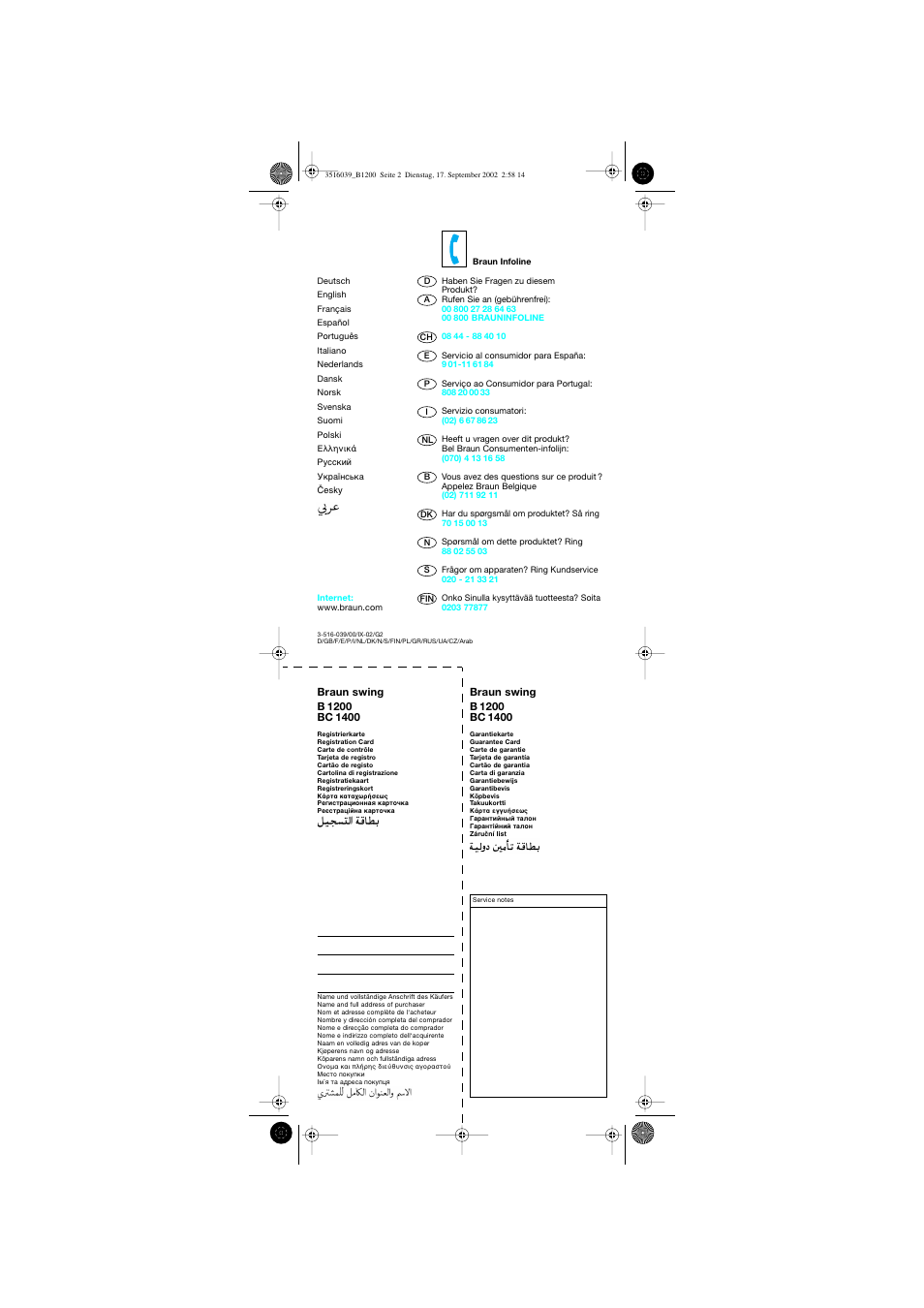 Braun B 1200 User Manual | Page 2 / 22