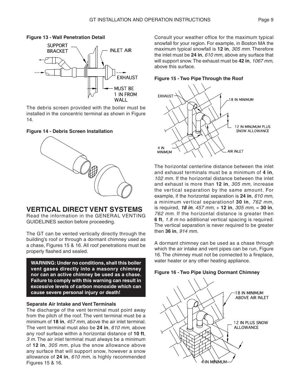 Vertical direct vent systems | Smith Cast Iron Boilers GT Series User Manual | Page 9 / 44