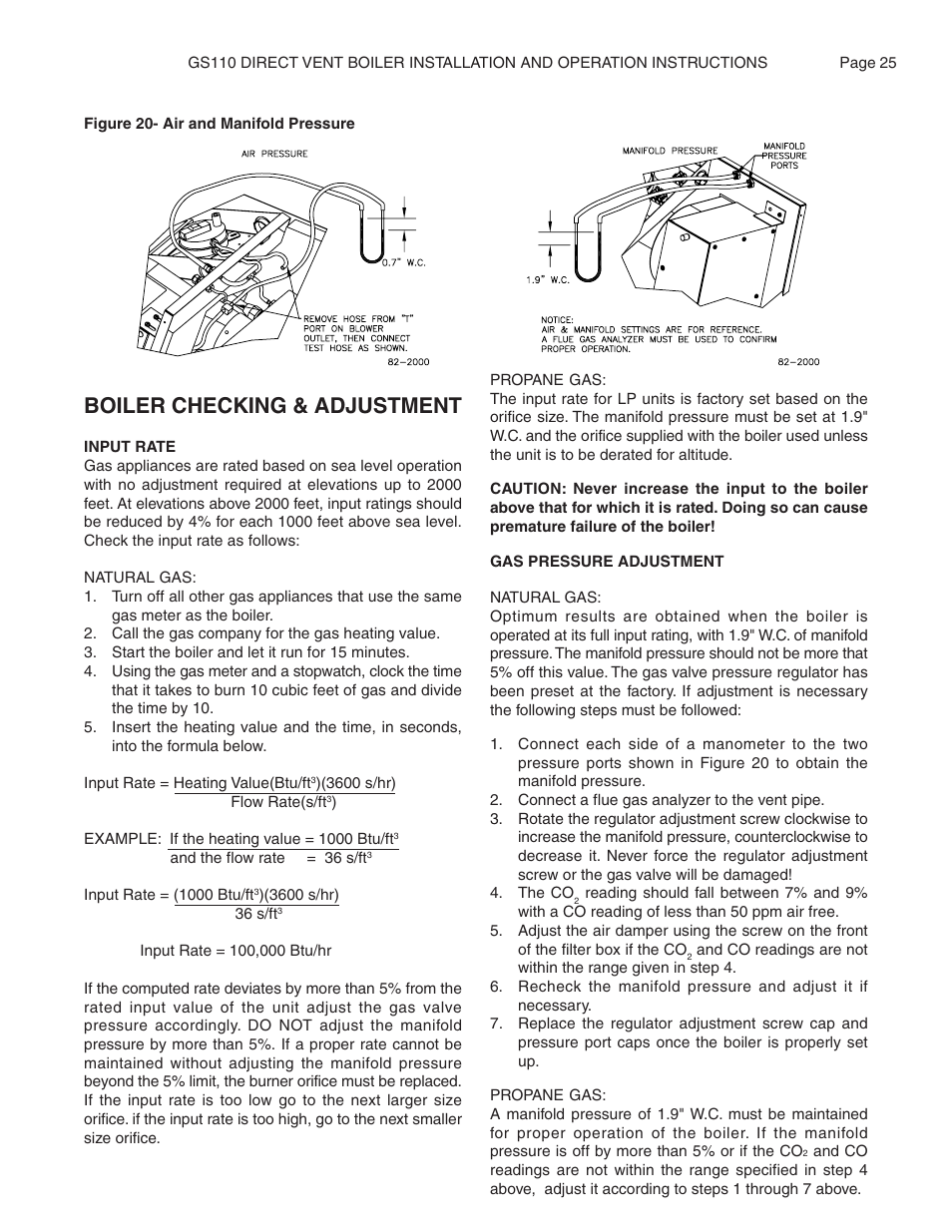Boiler checking & adjustment | Smith Cast Iron Boilers GS110W User Manual | Page 25 / 32