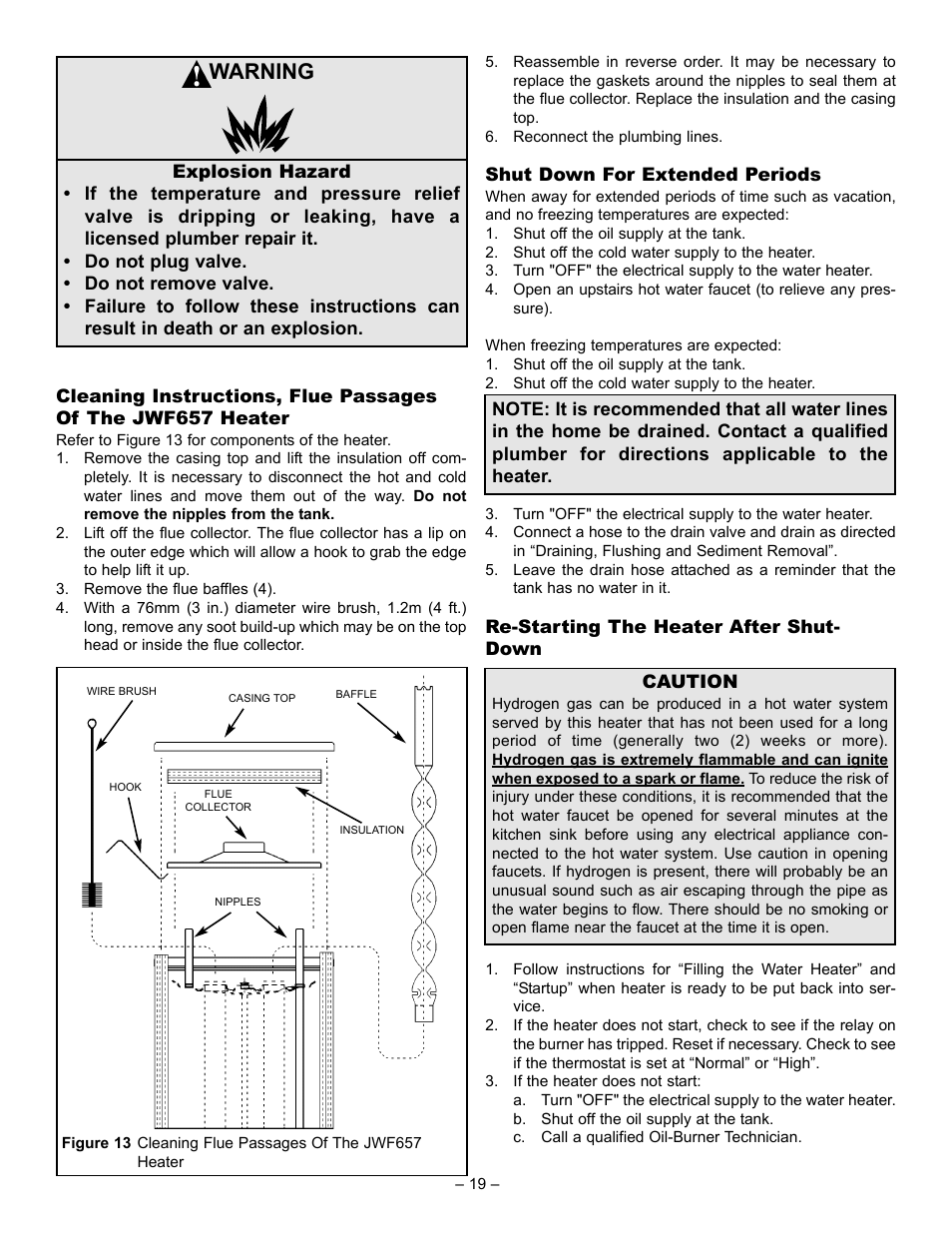 Warning | John Wood Oil-Fired User Manual | Page 19 / 26