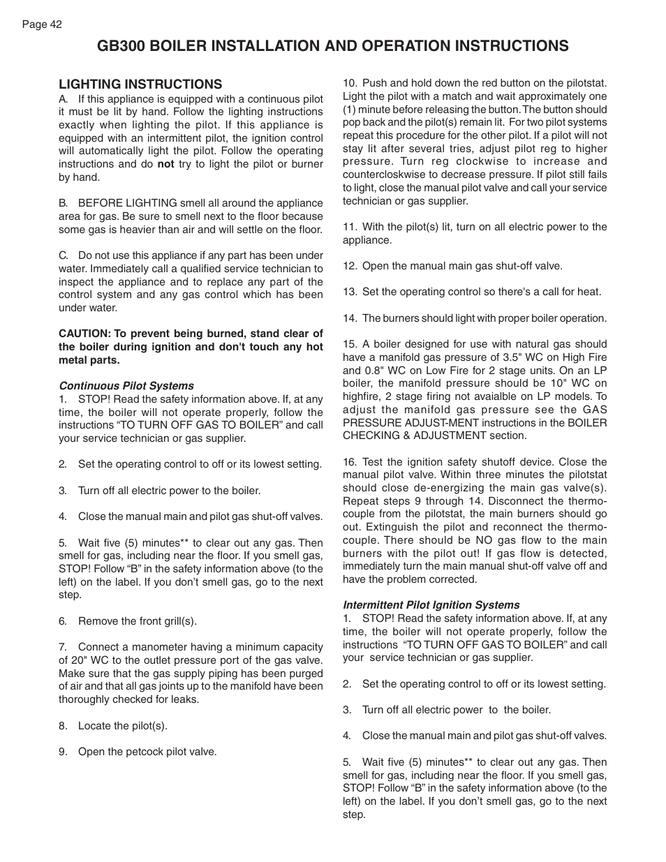 Smith Cast Iron Boilers GB300 User Manual | Page 42 / 52