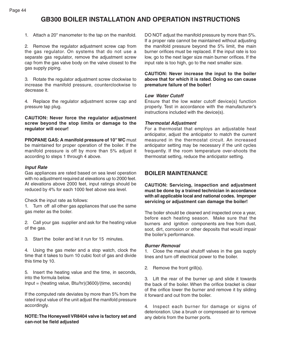 Smith Cast Iron Boilers GB300 User Manual | Page 44 / 52