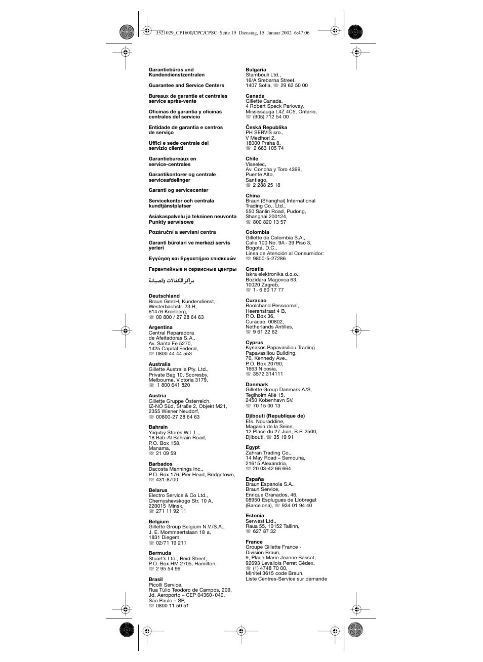 Braun CP 1600 MN ORHID User Manual | Page 20 / 22