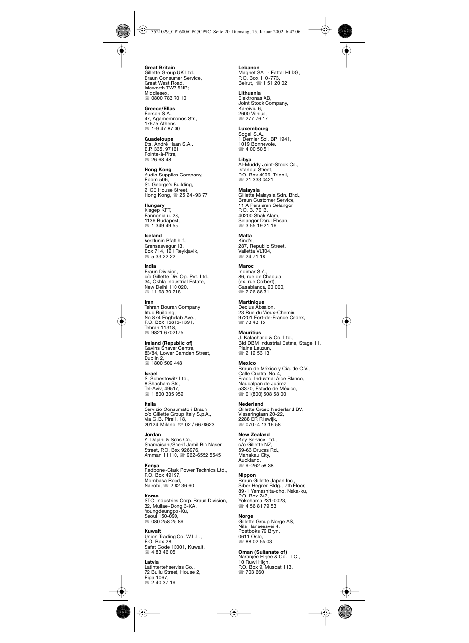 Braun CP 1600 MN ORHID User Manual | Page 21 / 22