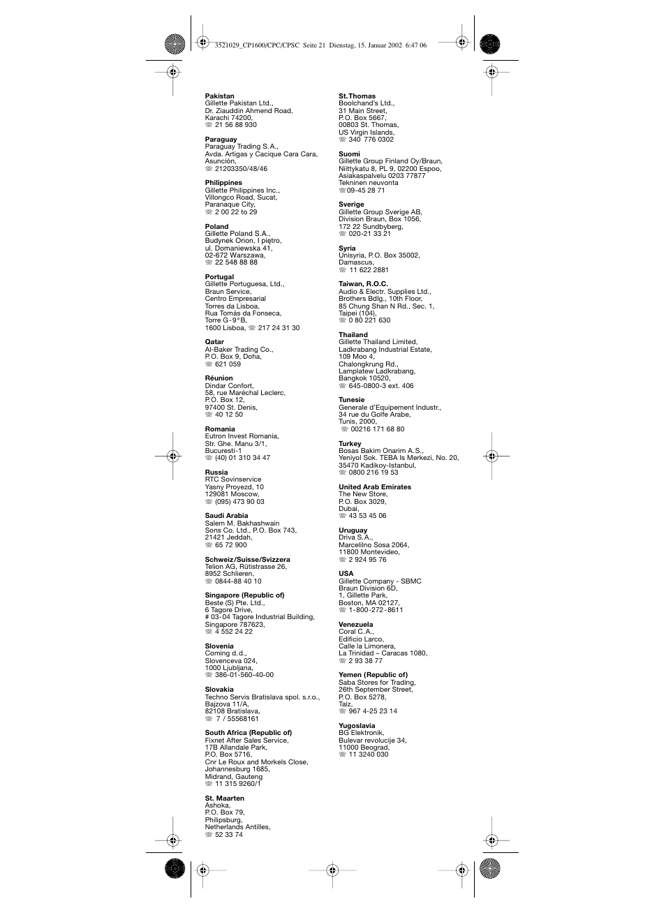 Braun CP 1600 MN ORHID User Manual | Page 22 / 22