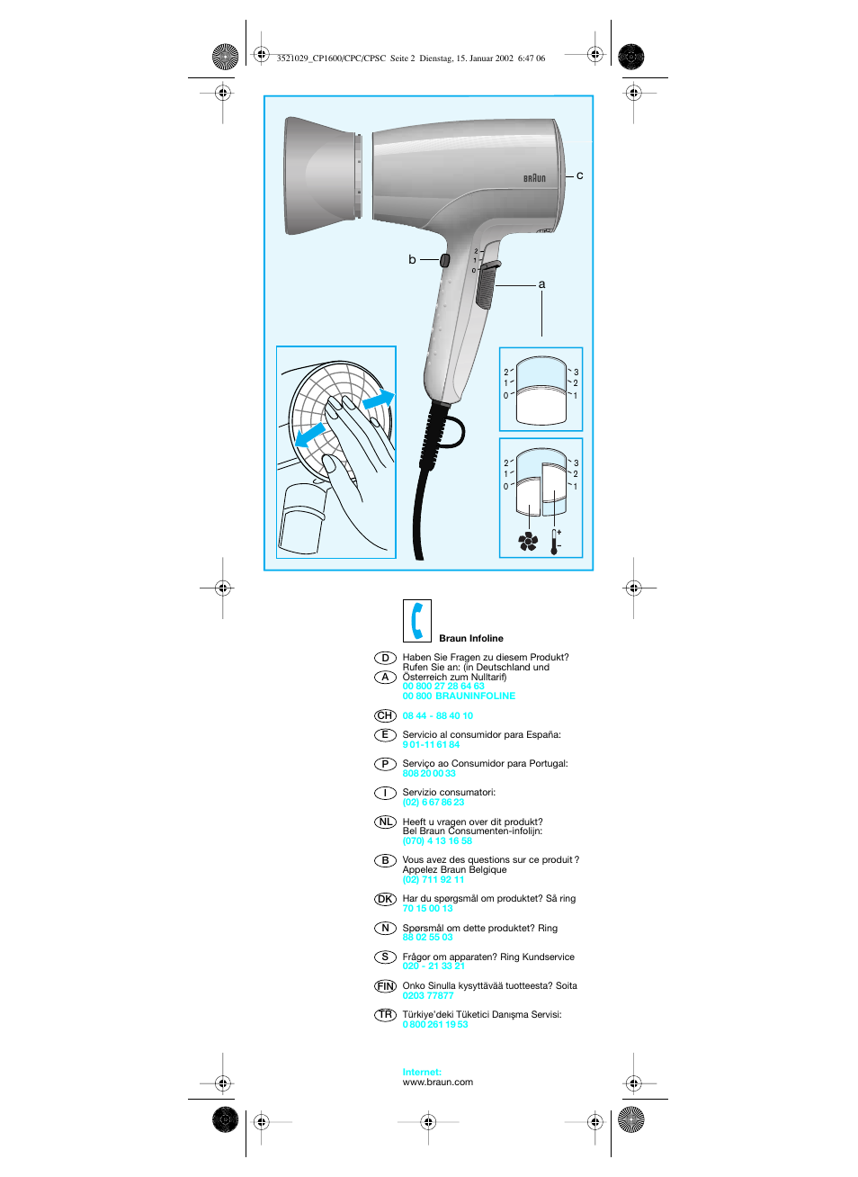 Braun CP 1600 MN ORHID User Manual | Page 3 / 22