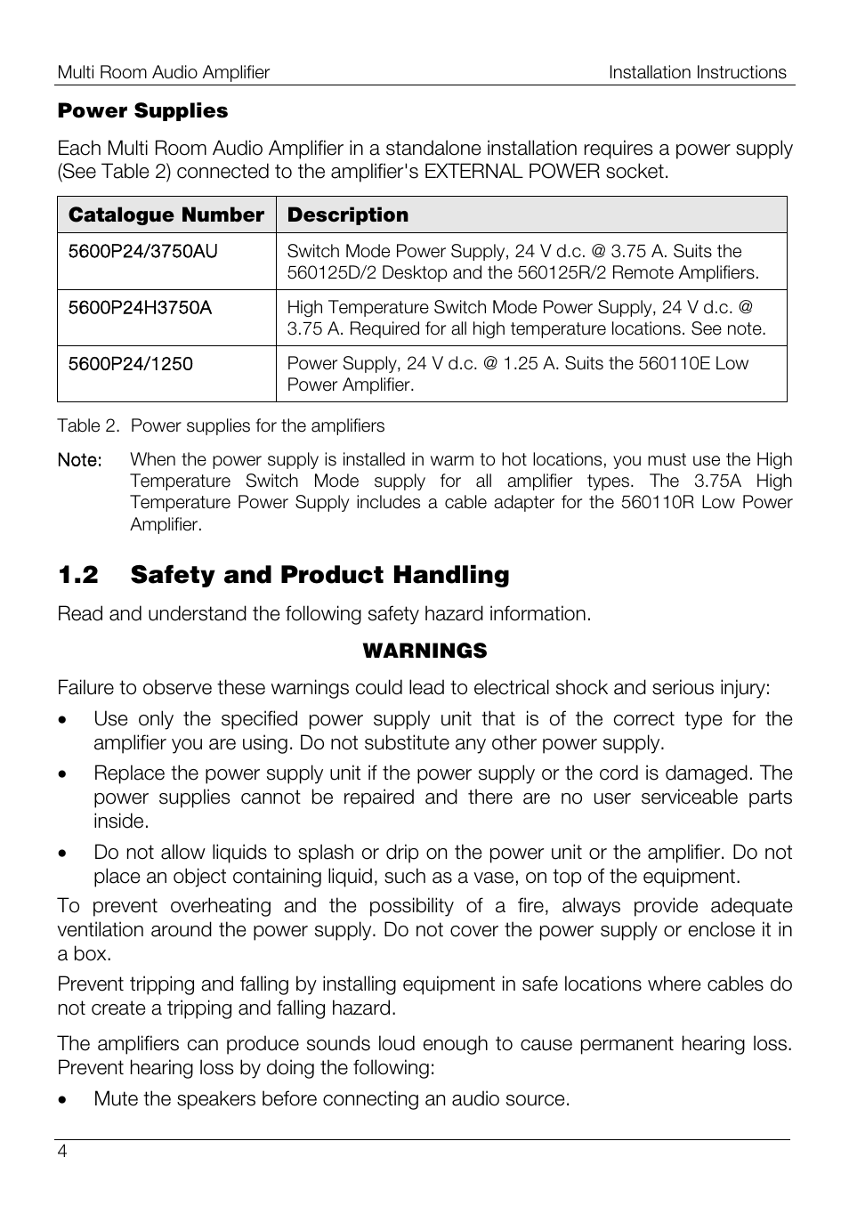 2 safety and product handling | Schneider Electric 560125D/2 User Manual | Page 4 / 20