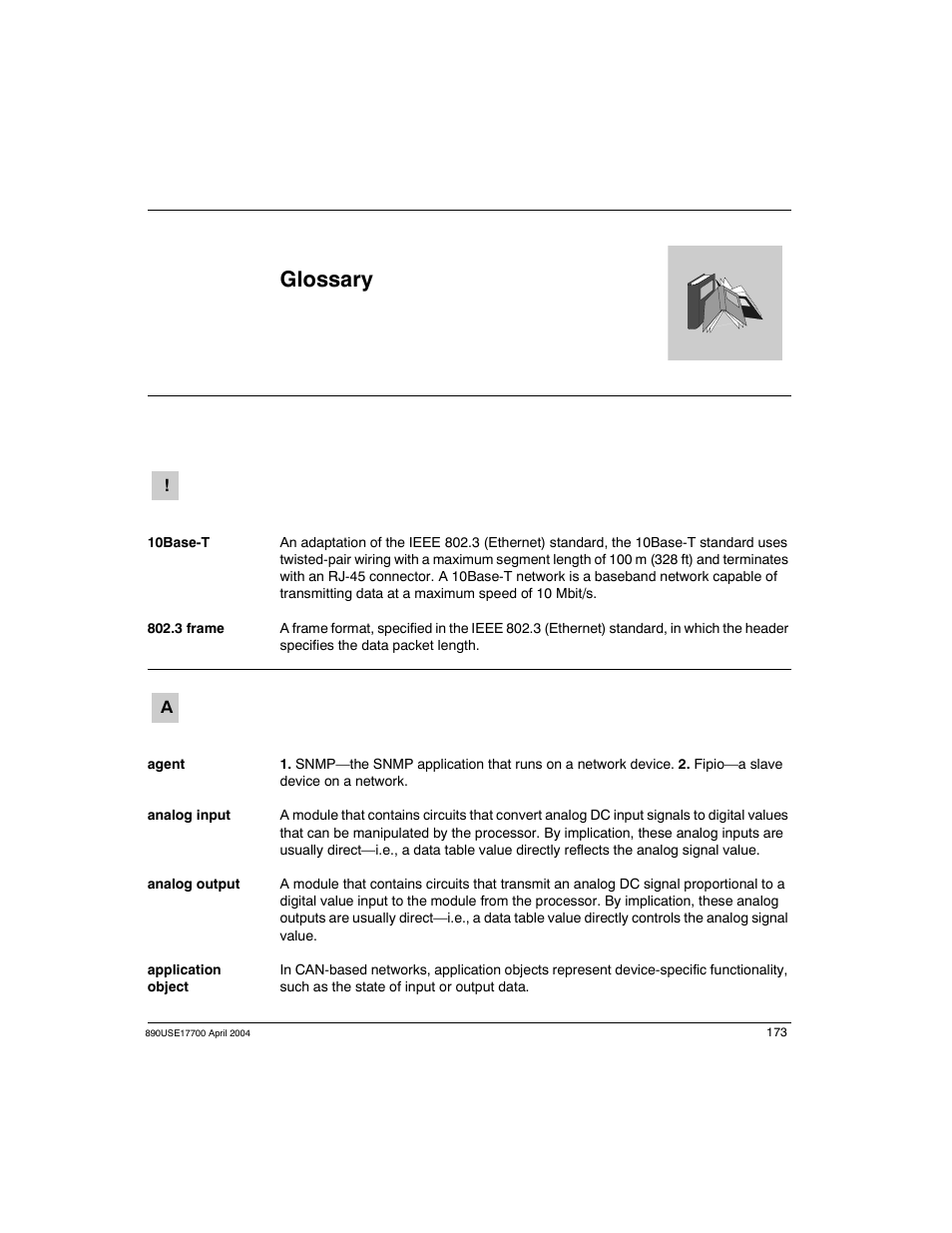 Glossary | Schneider Electric 890USE17700 User Manual | Page 173 / 194