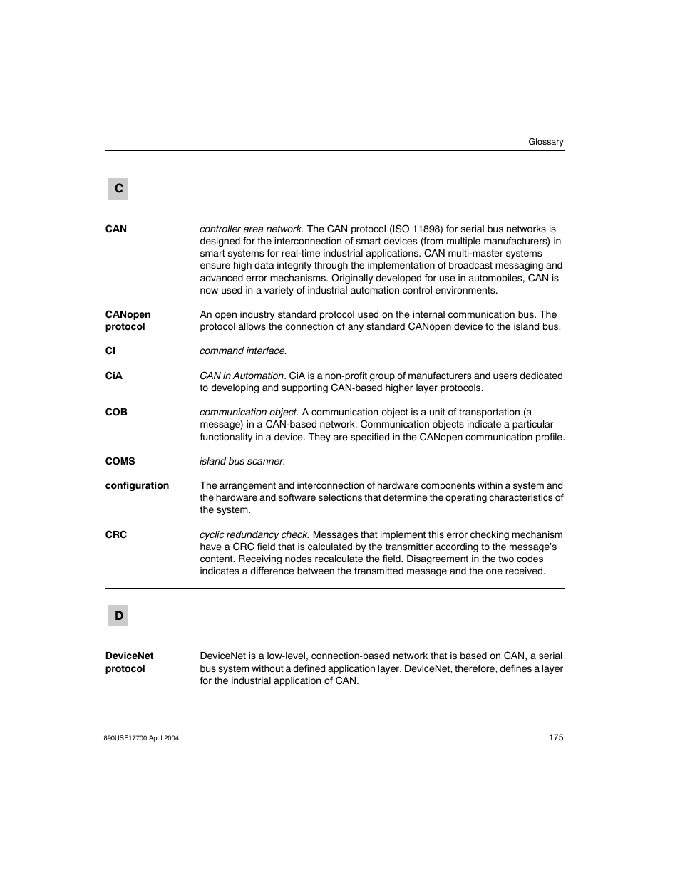 Schneider Electric 890USE17700 User Manual | Page 175 / 194