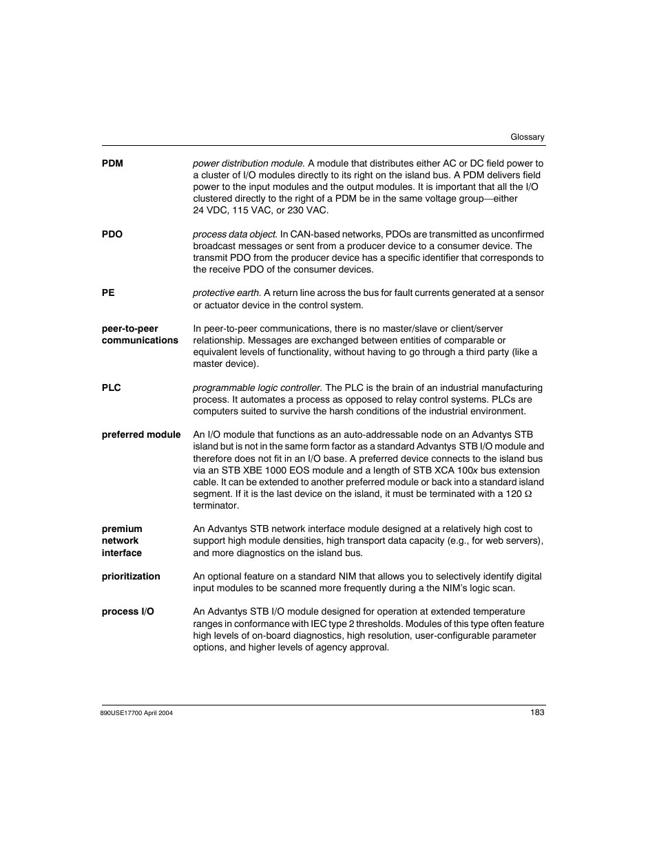 Schneider Electric 890USE17700 User Manual | Page 183 / 194