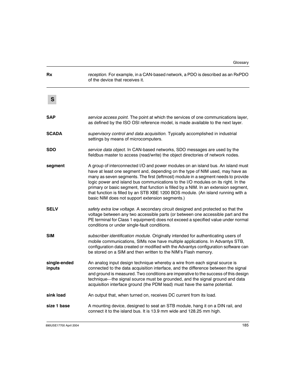 Schneider Electric 890USE17700 User Manual | Page 185 / 194