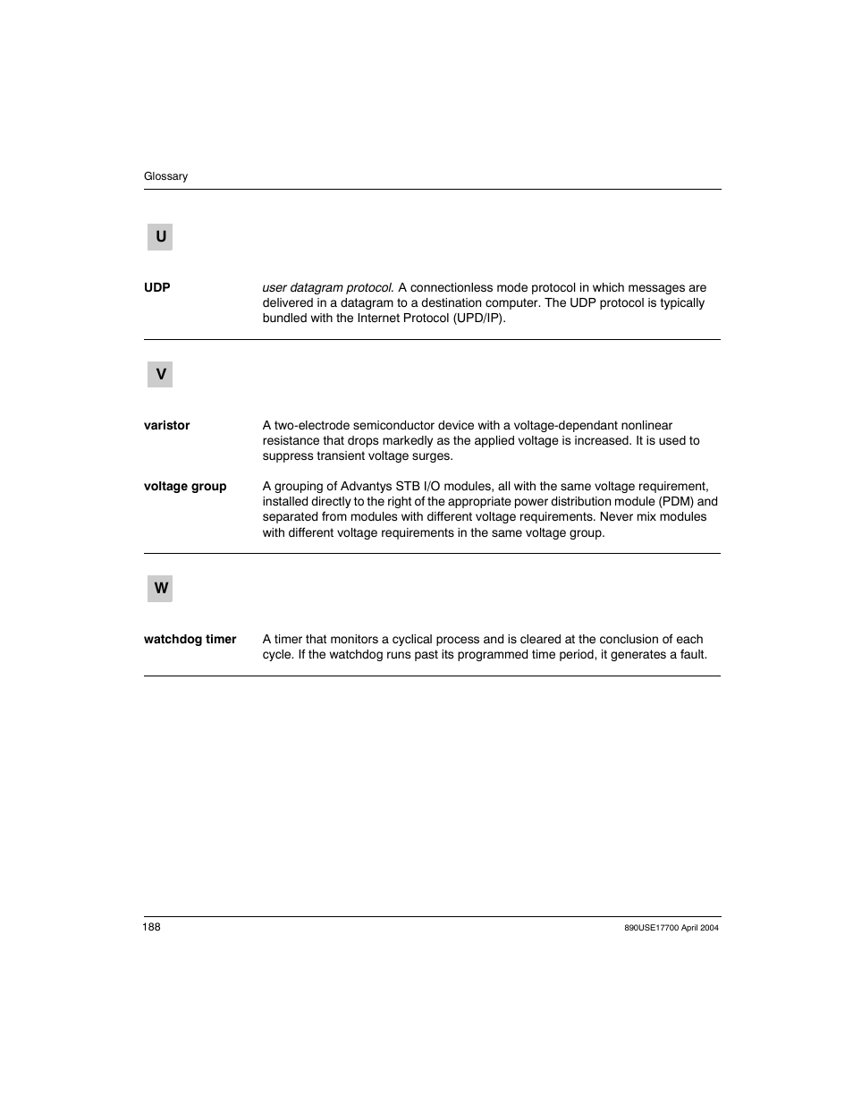 Schneider Electric 890USE17700 User Manual | Page 188 / 194