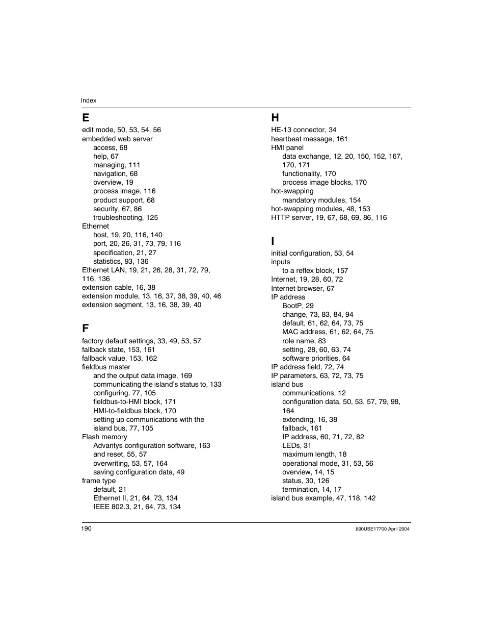 Schneider Electric 890USE17700 User Manual | Page 190 / 194