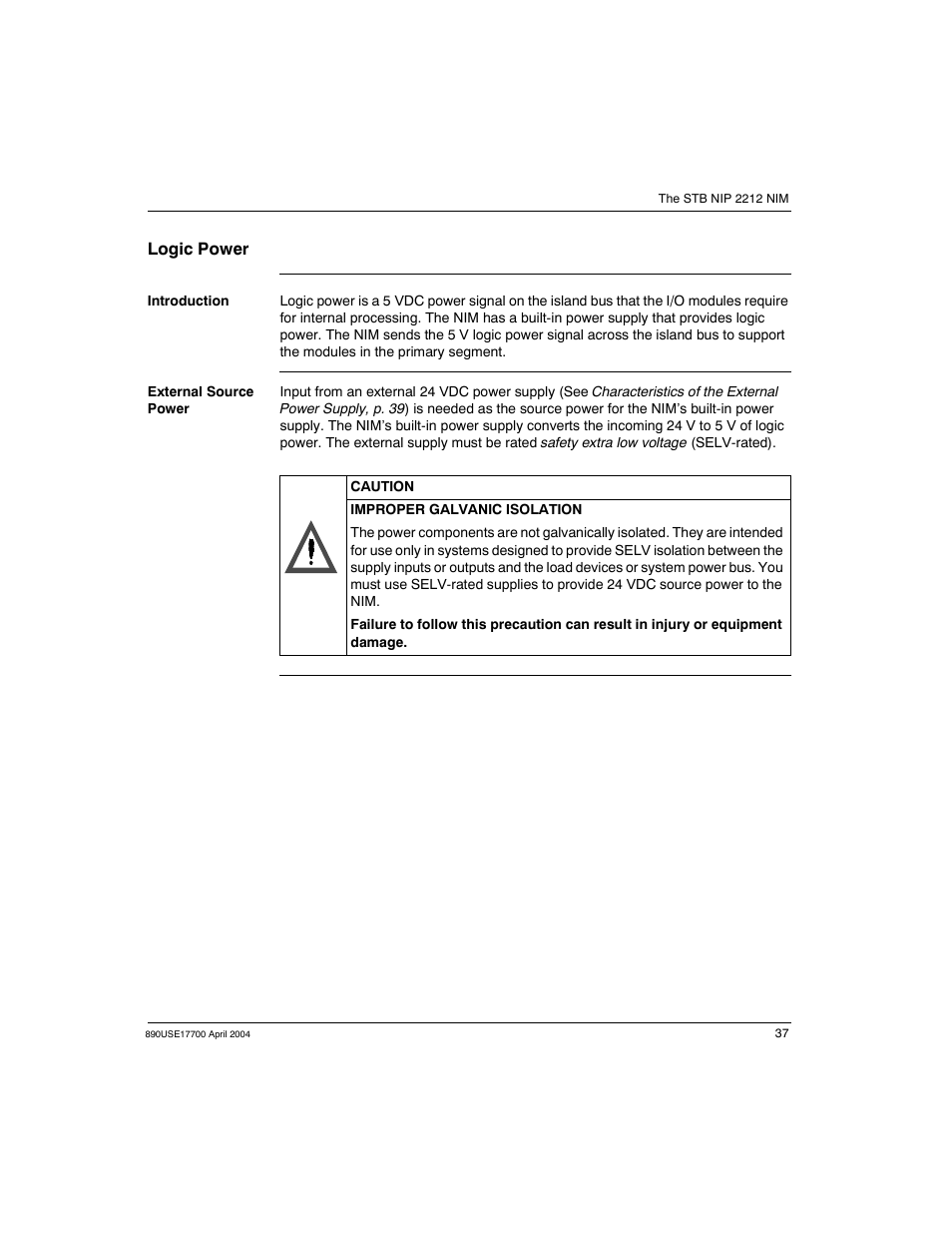 Logic power | Schneider Electric 890USE17700 User Manual | Page 37 / 194