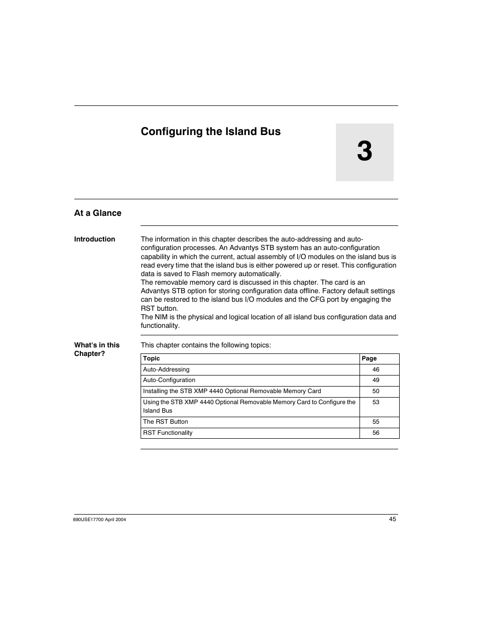 Configuring the island bus | Schneider Electric 890USE17700 User Manual | Page 45 / 194