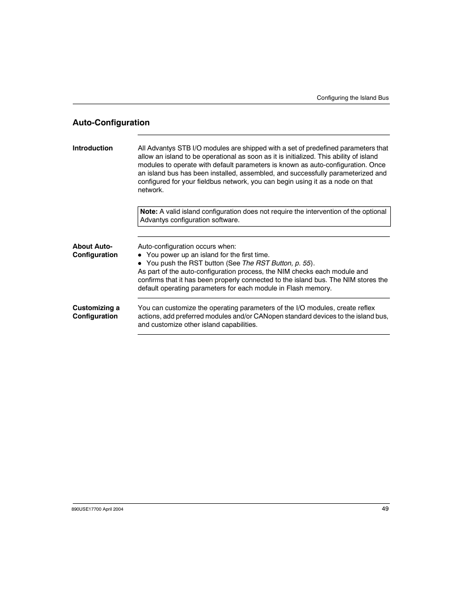 Auto-configuration | Schneider Electric 890USE17700 User Manual | Page 49 / 194
