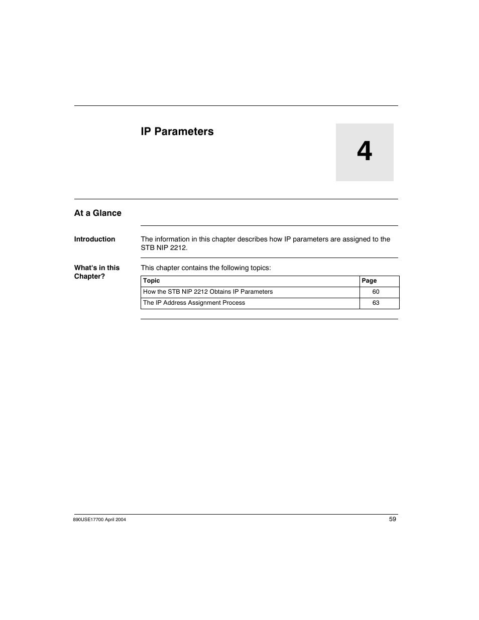 Ip parameters | Schneider Electric 890USE17700 User Manual | Page 59 / 194
